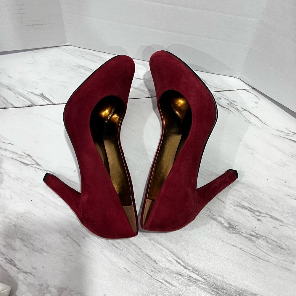 Lauren Ralph Lauren Burgundy Suede High Heel Pumps